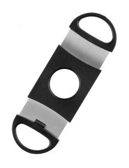 Black Dual Blade Action Cigar Cutter